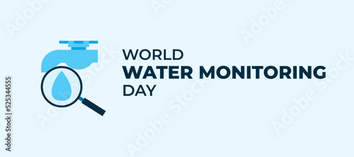 World Water Monitoring Day Poster Background Celebration in September to Increase Awareness Quality of Water Source Vector Illustration Template