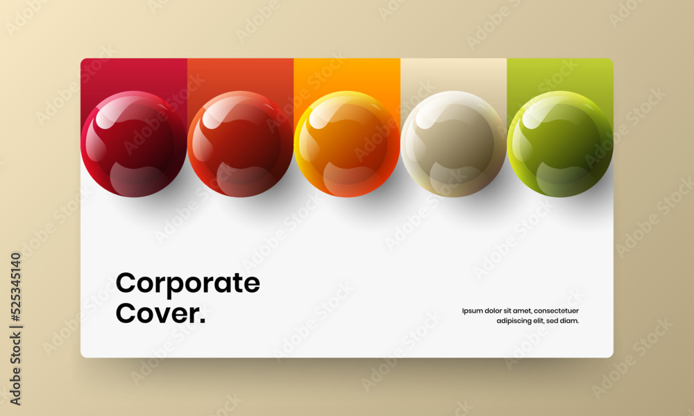 Simple realistic balls banner template. Trendy postcard design vector illustration.