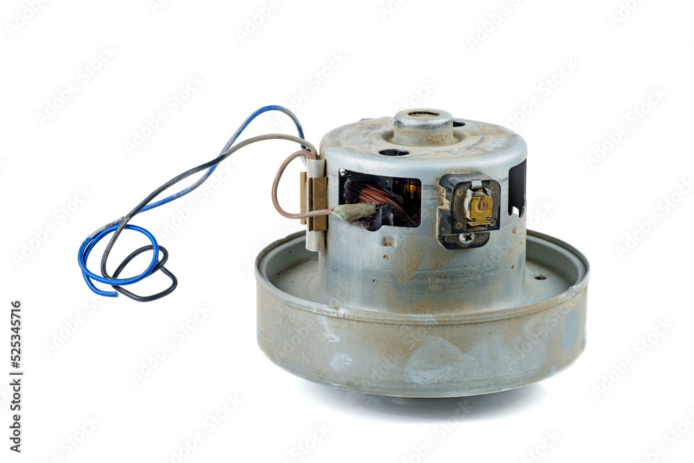 Old Vacuum cleaner motor isolated on a white background Old Vacuum cleaner motor isolated on a white background