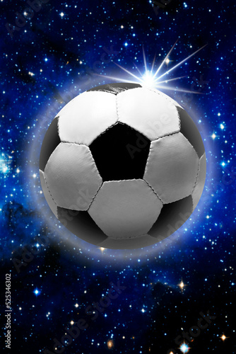soccer ball with a starry background