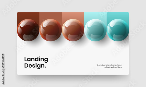 Minimalistic 3D balls cover illustration. Simple corporate identity design vector template. © kitka