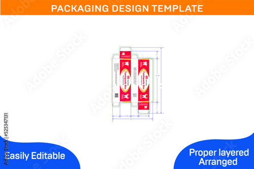 80 gm Toothpaste Box Packaging Design Template