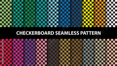Collection of checkerboard vector seamless pattern. Checkerboard wallpaper