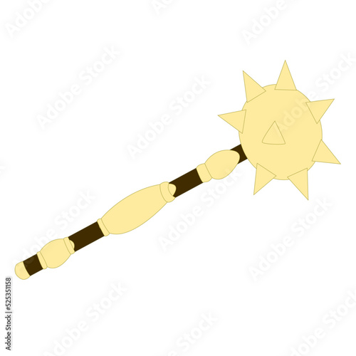golden mace isolated on white