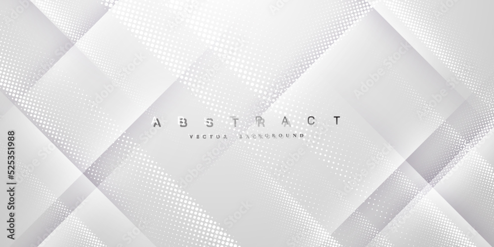 Fototapeta premium Abstract white and gray gradient background. Halftone dots design background.