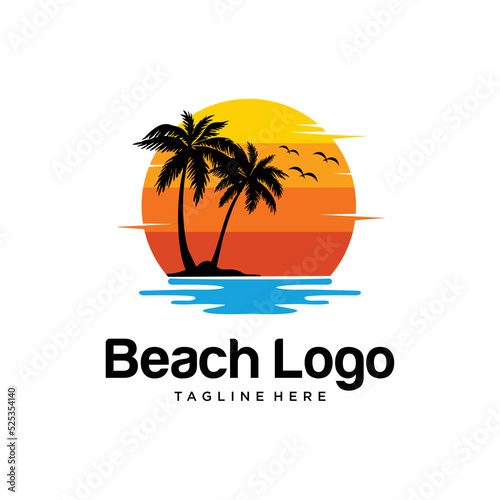 Sunset Beach Logo Design