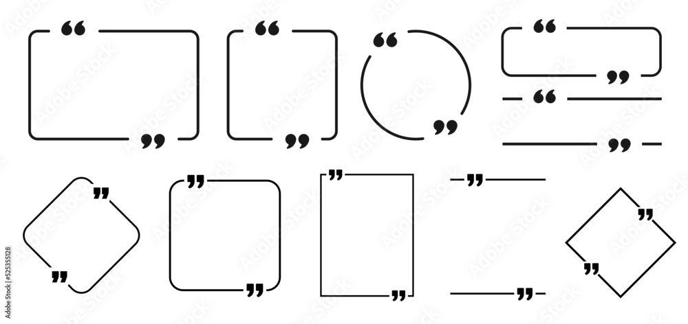Quote box frame vector icon