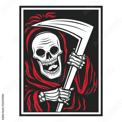 red grim reaper vector illustration 