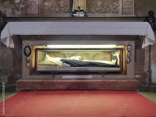 Church of saint Peter martyr in Vigevano. Saint Caterina statue view in the lateral altar. photo