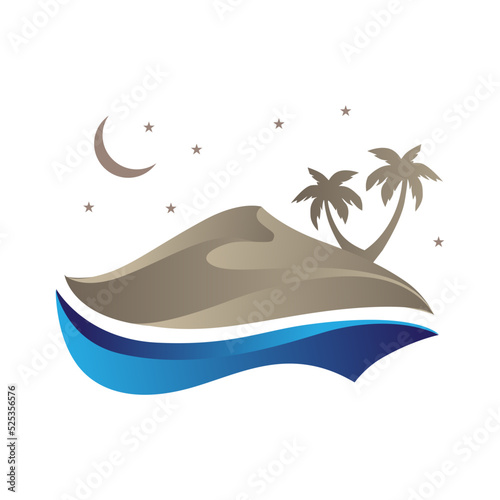 Dune, Gold Desert Sand. Logo Icon