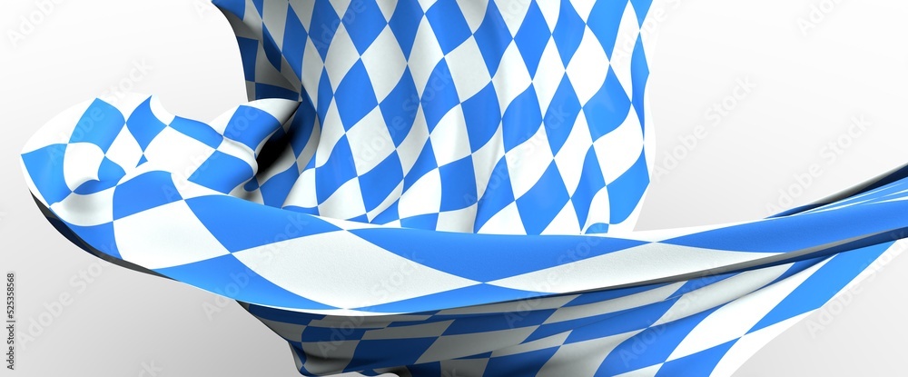 Flag of Bavaria, Germany. 3D rendering illustration of waving sign symbol. Flag of Bavaria, Germany. 3D rendering illustration of waving sign symbol.