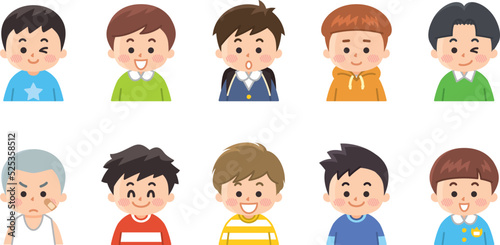 男の子のアイコンセット　バリエーション　色々