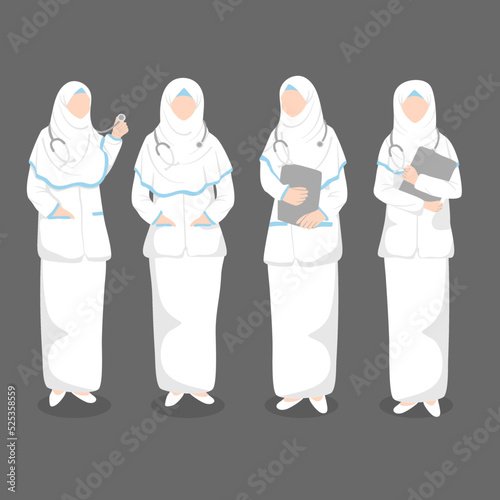 Muslim woman midwife vector