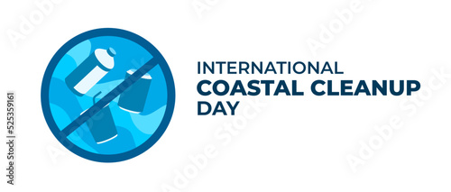 International Coastal Cleanup Day Poster Background Celebration Template Remove Trash from Beach in September