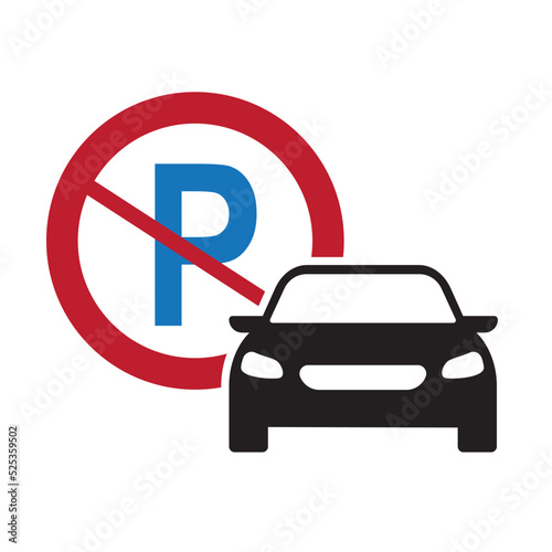 parking forbidden sign isolated on white background.
