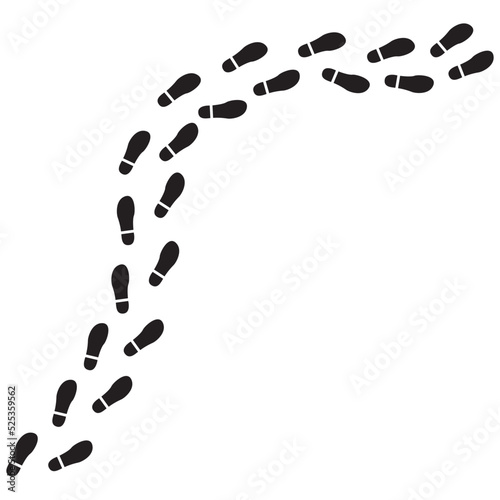 Human footprints on a white background.
