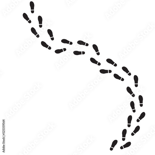 Human footprints on a white background.
