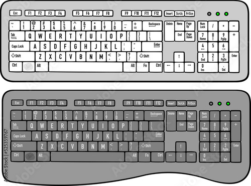 two computer keyboards vector illustration