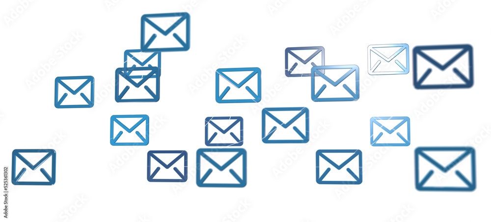 Approved email and spam message displayed on a futuristic interface Approved email and spam message displayed on a futuristic interface