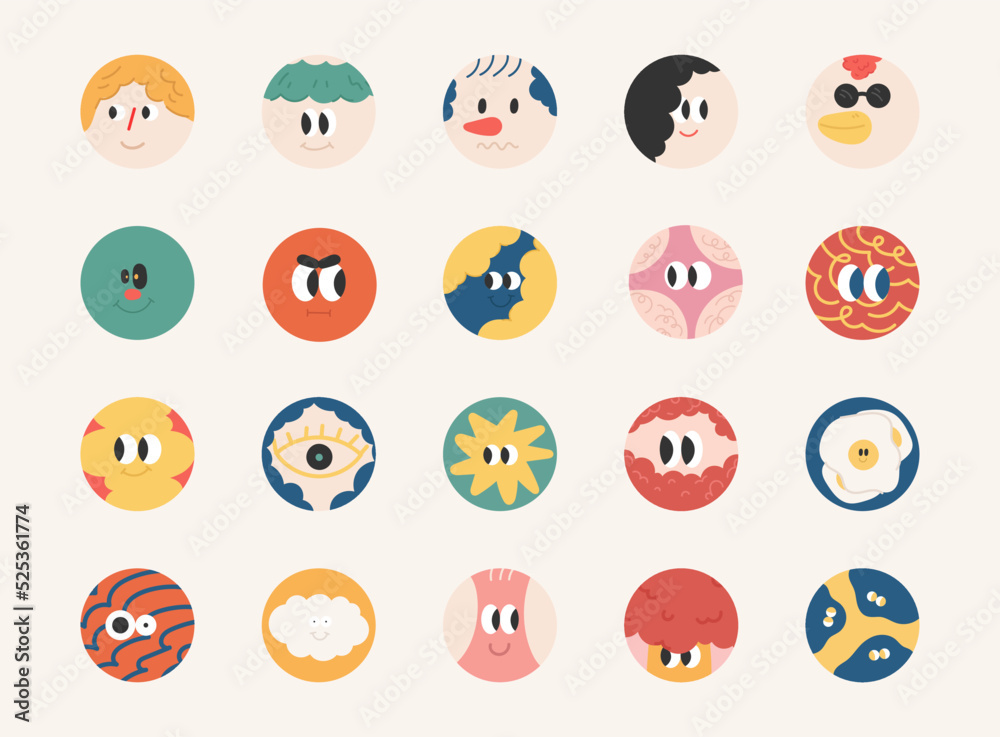 Social media highlight cover icons. Highlight cartoon hand drawn icons. Cute cartoon doodles. Vector illustration. Social media highlight cover icons. Highlight cartoon hand drawn icons. Cute cartoon doodles. Vector illustration.