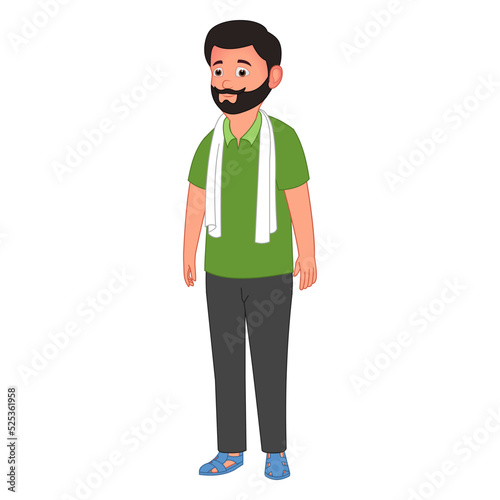 Indian farmer, indian farmer three fourth standing pose, farmer standing