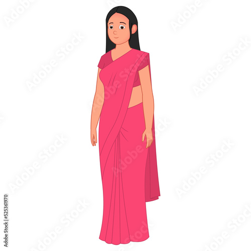 Indian woman with traditional saree, female character, indian mother, indian sister
