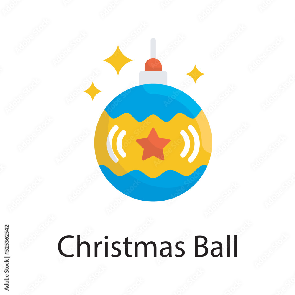 Christmas Ball vector flat Icon Design illustration. Miscellaneous Symbol on White background EPS 10 File