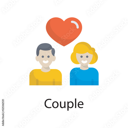 Couple vector flat Icon Design illustration. Miscellaneous Symbol on White background EPS 10 File