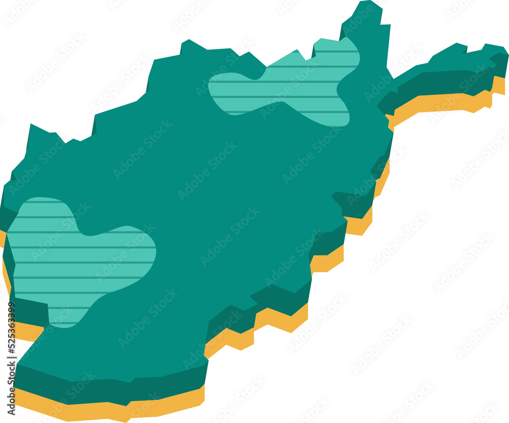 3d vector map of Afghanistan