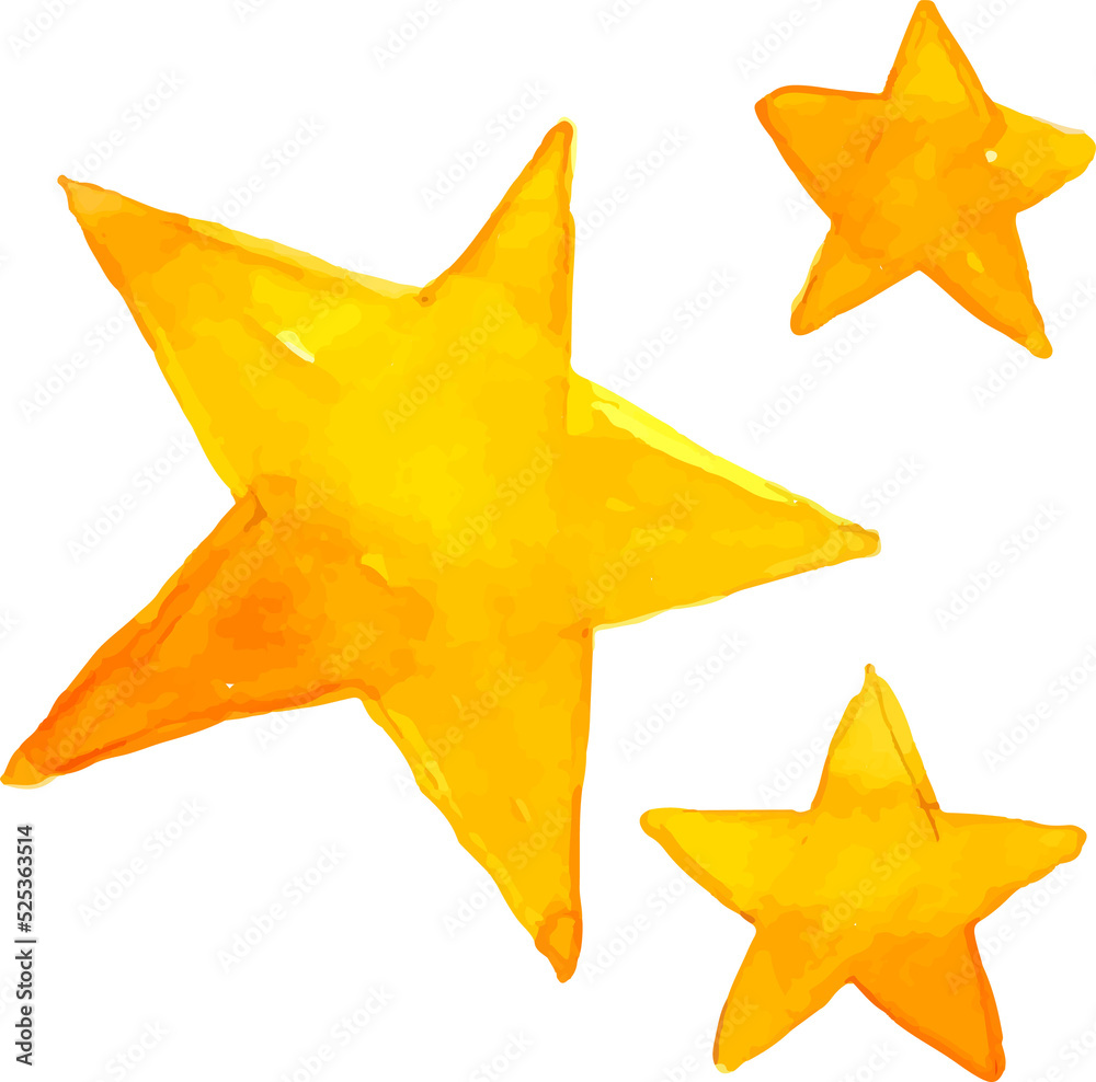 Yellow star watercolor Stock Illustration | Adobe Stock