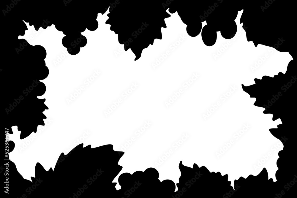 Decorative Black and White Edges WIth Vineyard Motive Decorative Black and White Edges WIth Vineyard Motive
