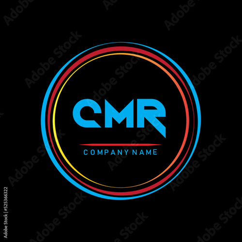 C M R,CMR logo design,C M R letter logo design, CMR letter logo design on black background ,three letter logo design,CMR letter logo design with circle shape,simple letter logo design