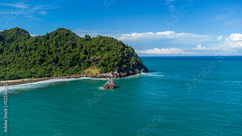 Aerial view of the coast of Aceh, Indonesia.