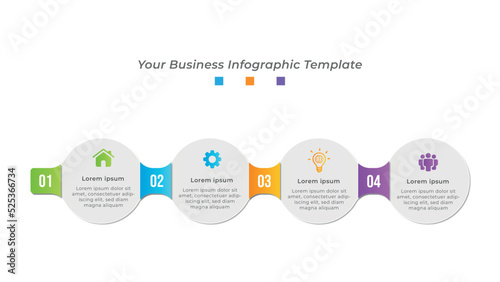 Gradient business timeline infographic element and minimal presentation design