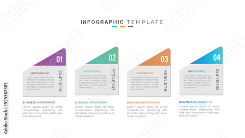 4 step process timeline infographic and creative presentation design