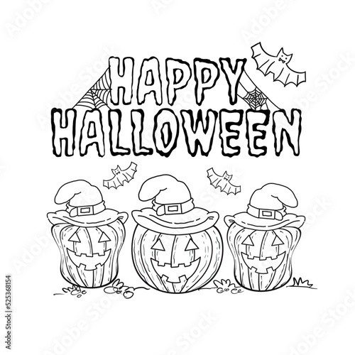 halloween coloring page for kids with a pumpkin. It's on transperent backgound. Print able for hobby or kids activity.