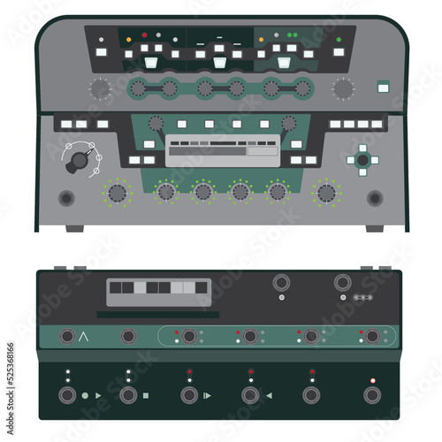 guitar effect and foot switch in home recording studio