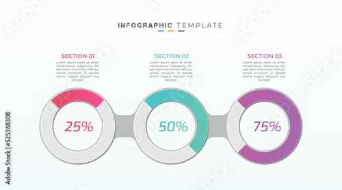 Creative business percentage timeline infographic element and minimal presentation design