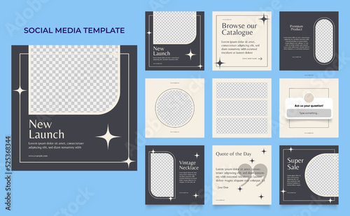 social media template banner jewelry sale promotion. fully editable instagram and facebook square post frame puzzle organic sale poster