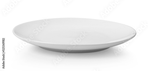 Ceramic white plate on white background