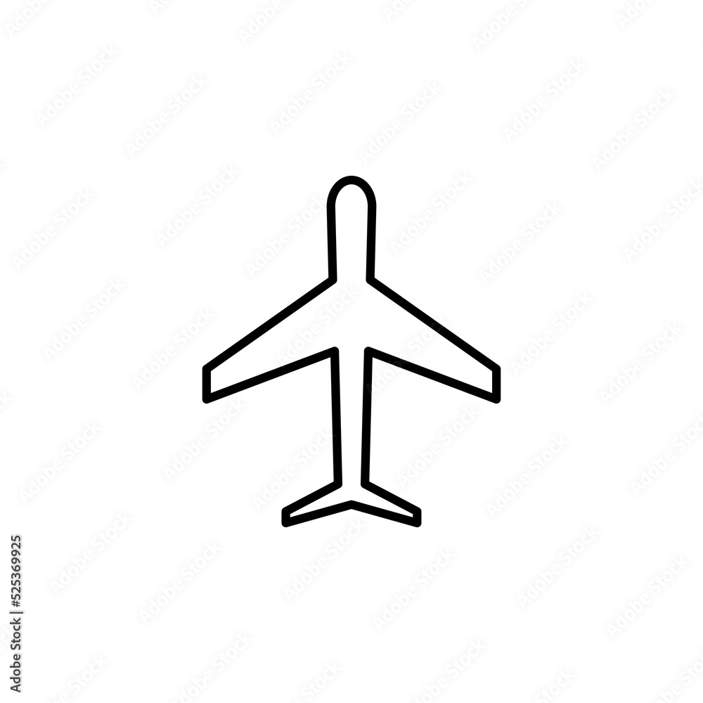 Plane icon. Airplane icon vector. Flight transport symbol. Travel illustration. Holiday symbol. isolated on white backround Plane icon. Airplane icon vector. Flight transport symbol. Travel illustration. Holiday symbol. isolated on white backround