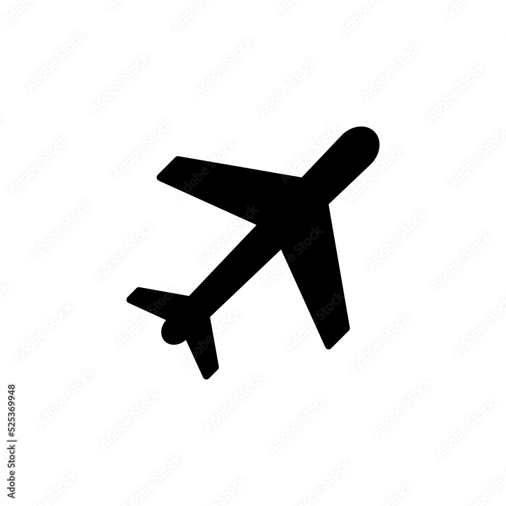 Plane icon. Airplane icon vector. Flight transport symbol. Travel illustration. Holiday symbol. isolated on white backround Plane icon. Airplane icon vector. Flight transport symbol. Travel illustration. Holiday symbol. isolated on white backround