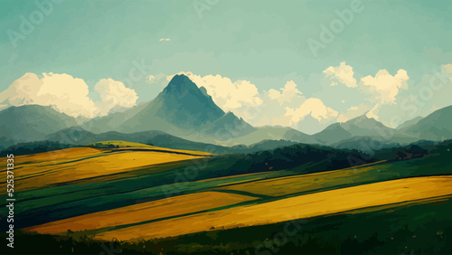  summer landscape with mountains