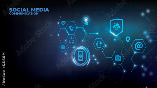 mobile communication, social media concept - vector illustration