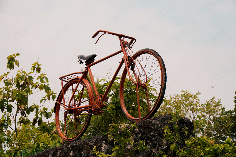 classic bicycle on display for exterior decoration