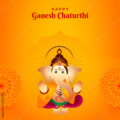 Abstract happy ganesh chaturthi indian festival celebration background