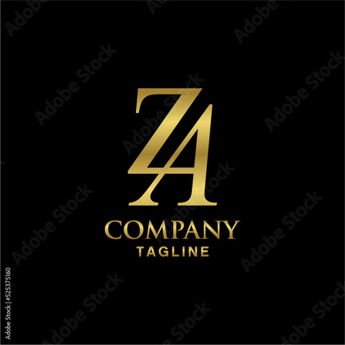 luxury letter ZA logo design photo