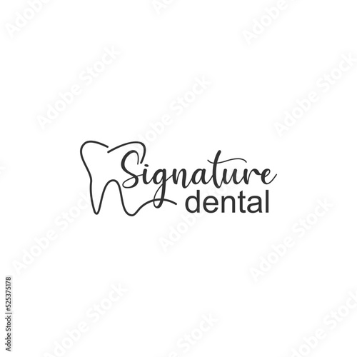 line art signature logo design