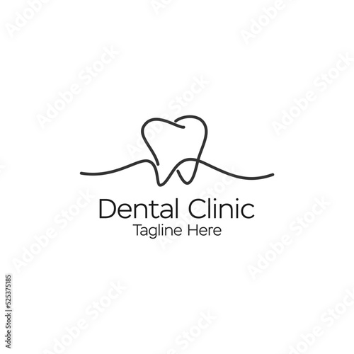 Line art dental logo design