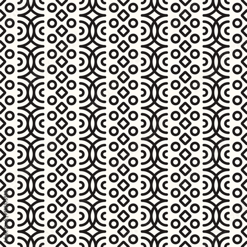 Vector Geometric Abstract Seamless Monochrome Pattern Texture Repeating Background